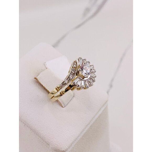 10k Solid Gold ring wedding ring set Size 8 - Set de matrimonio en oro - Picture 4 of 9